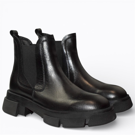 SKÓRZANE CZARNE SZTYBLETY DAMSKIE TERYSSA