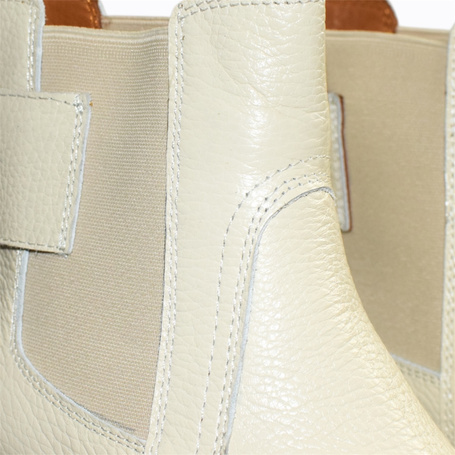 Sulemia Beige Leather Women's Ankle Boots