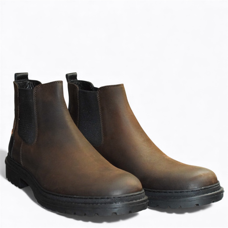 BARNABY MEN'S BROWN LEATHER CHELSEA BOOTS