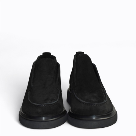Oristia Women's Black Leather Ankle Boots