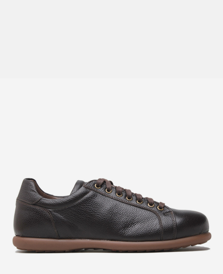Delemar Men's Leather Chocolate-Brown Low-Cut Shoes