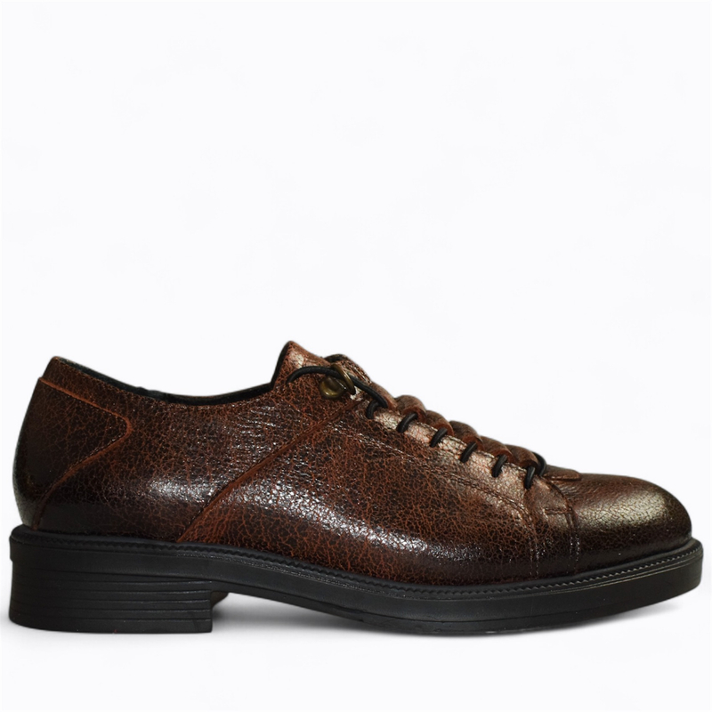 Skórzane pomarańczowe półbuty damskie Miravia