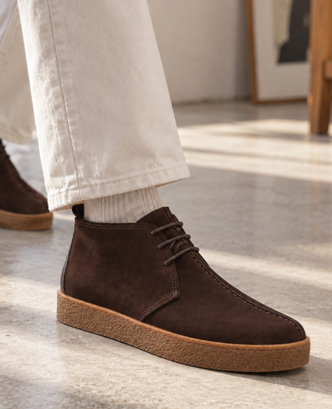 Bastiel Men's Leather Chocolate-Brown Boots