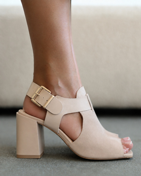 Jenine Women's Cappuccino Leather Sandals