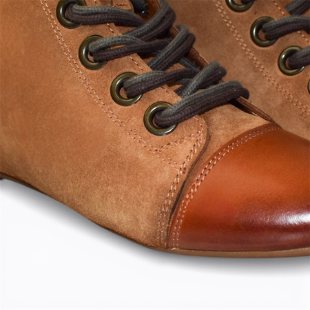 Skórzane rude trzewiki damskie Cerilia