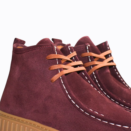 Skórzane bordowe trzewiki damskie Dalorin