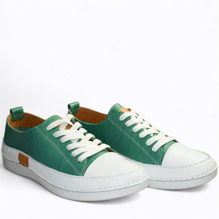 SKÓRZANE ZIELONE PÓŁBUTY DAMSKIE FENLERI