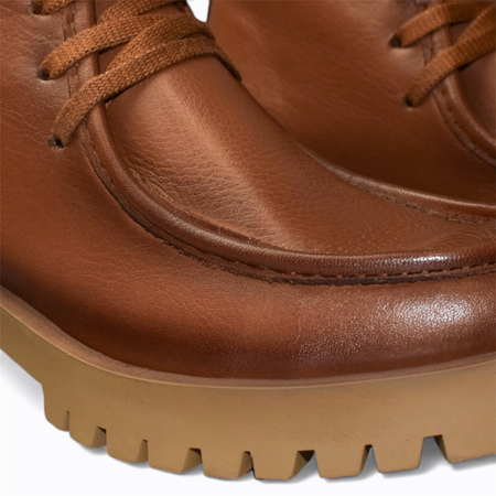 SKÓRZANE RUDE BOTKI DAMSKIE RHANIEL