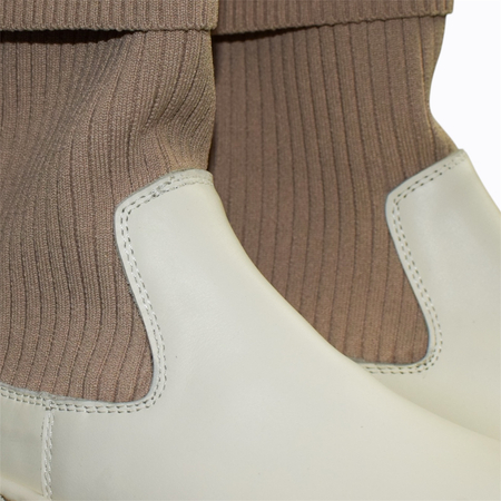 Skórzane beżowe botki damskie Yasiria