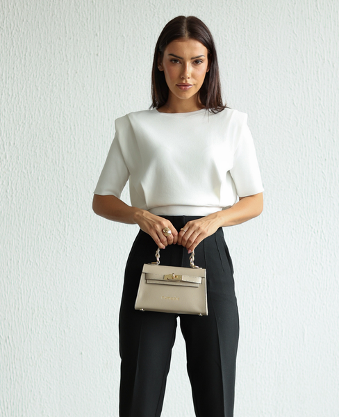 Ignatia XS Cappuccino – skórzana torebka damska mini