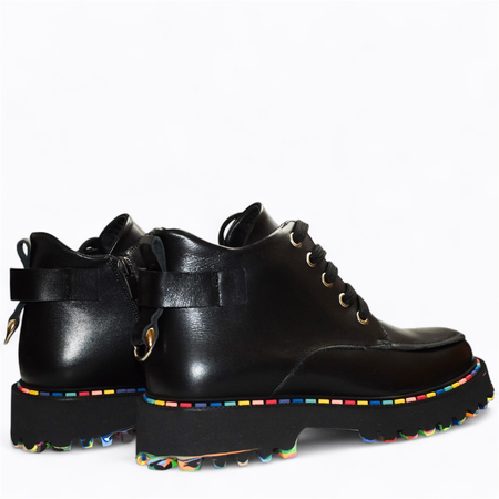 SKÓRZANE CZARNE TRZEWIKI DAMSKIE SILIONA