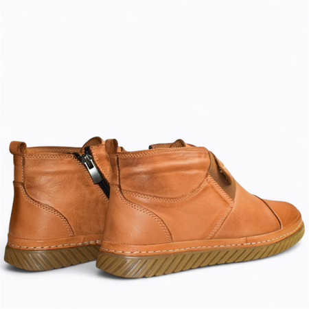 Skórzane rude trzewiki damskie Osilina