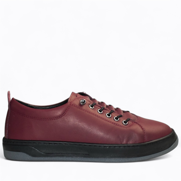 Skórzane bordowe sneakersy damskie Arestia