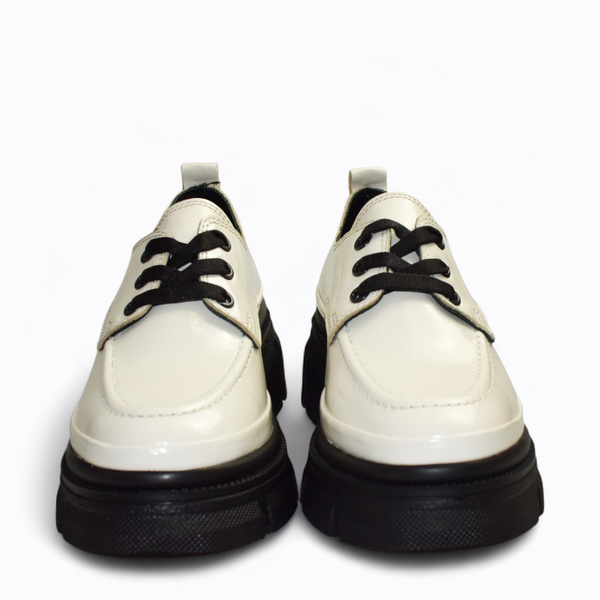 Landeri Beige Leather Women's Low-Top Shoes