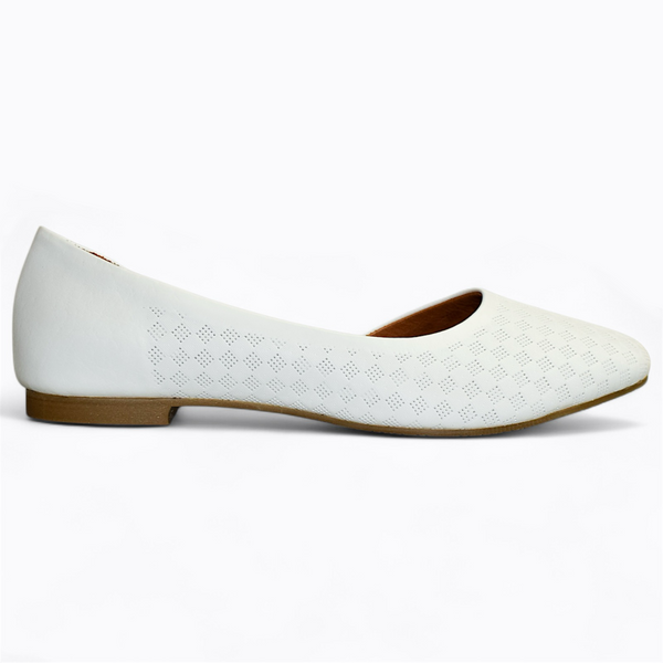 Ollinda Women's White Leather Low-Top Shoes
