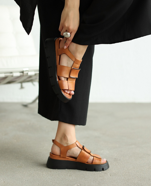 Laremia Women's Red Leather Sandals