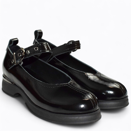 SKÓRZANE CZARNE PÓŁBUTY DAMSKIE EMARINA