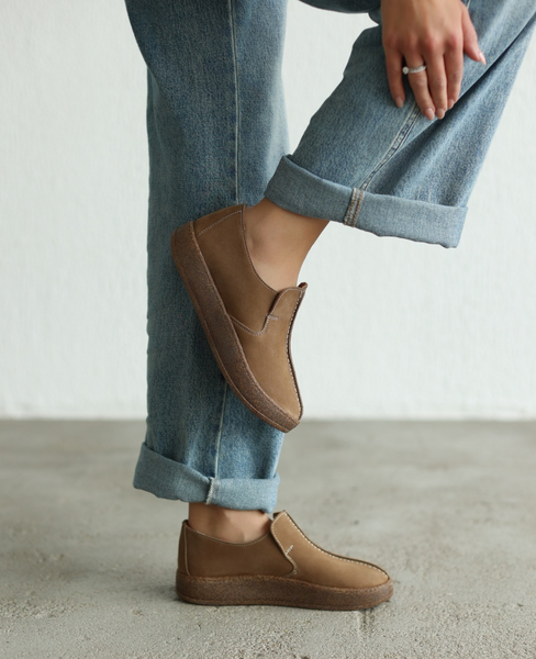 Teremis Beige Leather Women's Low-Cut Shoes