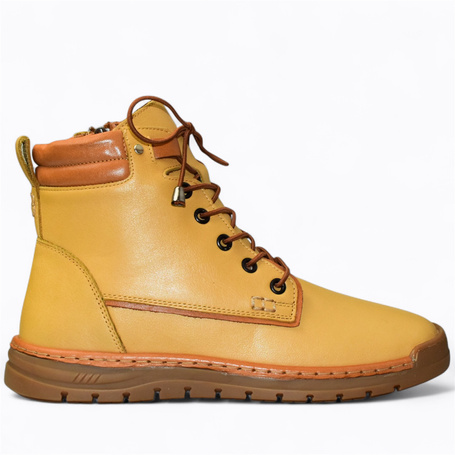 Ramarin Women's Mustard-Colored Leather Boots