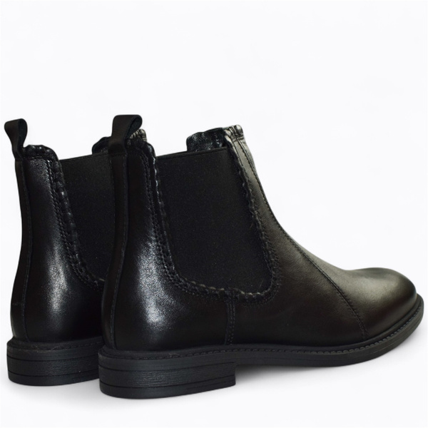 Galvina Women's Black Leather Ankle Boots
