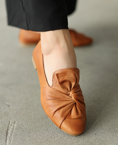 Robinia Women's Red Leather Low-Cut Shoes