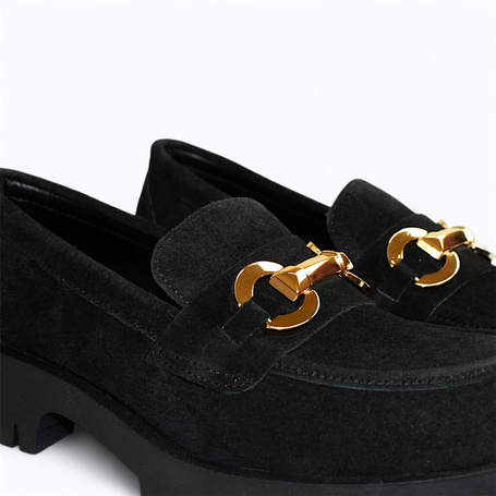 Tilomea Women's Black Leather Low-Cut Shoes