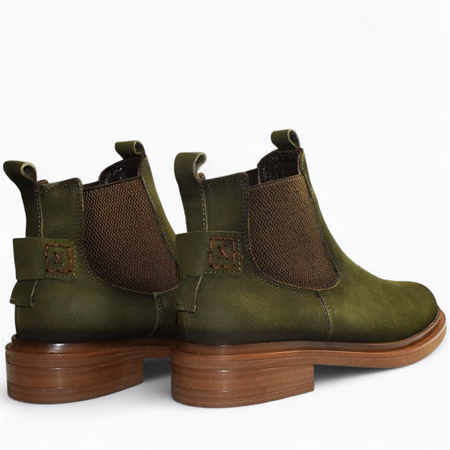 Skórzane zielone sztyblety damskie Manelia