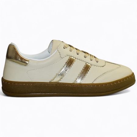 SKÓRZANE BEŻOWE SNEAKERSY DAMSKIE MAGLINE