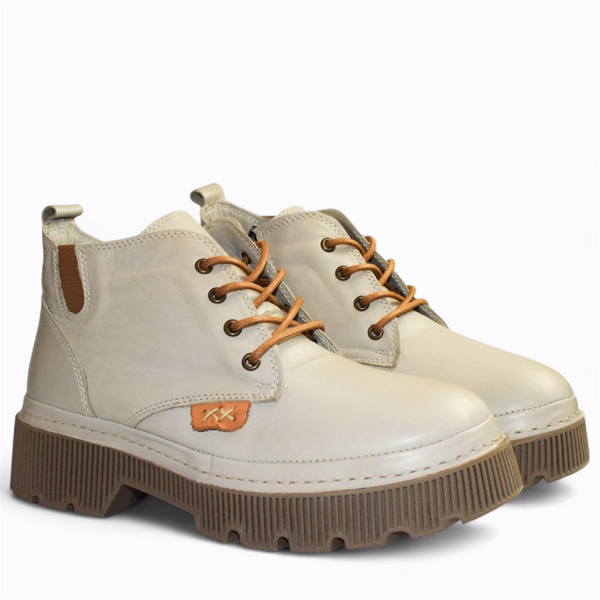 Markena Women's Gray Leather Boots