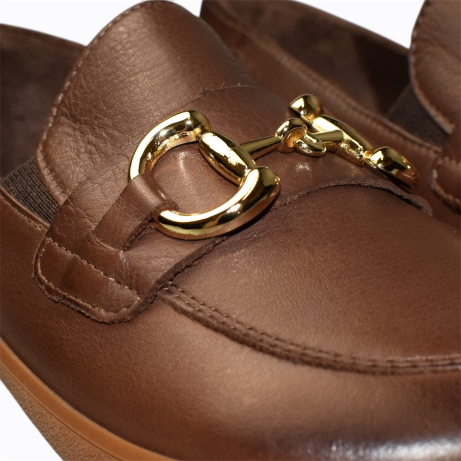 Skórzane brązowe półbuty damskie barefoot Jasirea