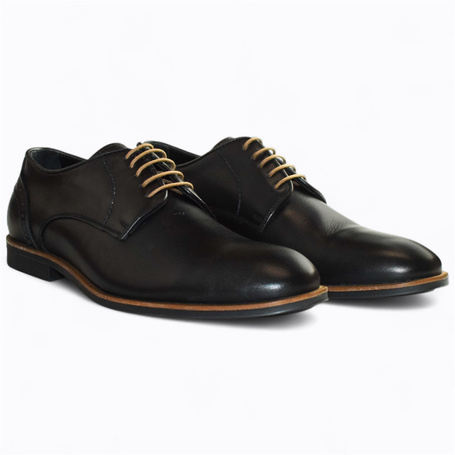 LUCARIO MEN'S BLACK LOW-TOP SHOES