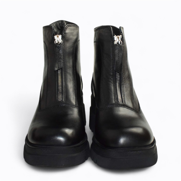 Auvrina Women's Black Leather Ankle Boots