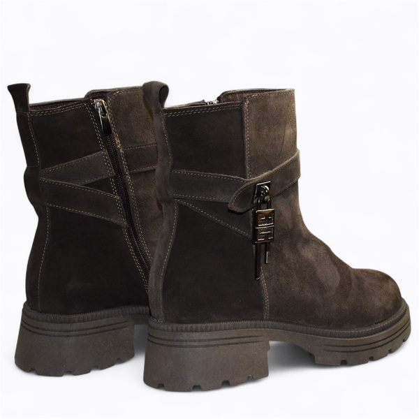 Pilenna Women's Brown Leather Ankle Boots