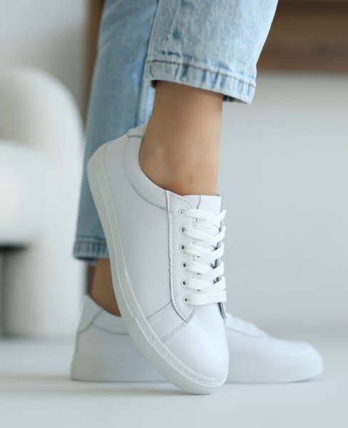 Holetia White Leather Women's Sneakers