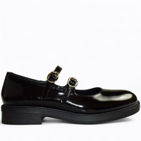 Skórzane czarne półbuty damskie Kirella