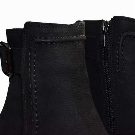 SKÓRZANE CZARNE BOTKI DAMSKIE SELVIRA