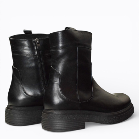 Skórzane czarne trzewiki damskie Vilanna