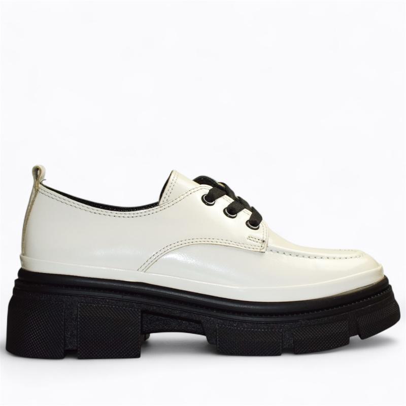 Landeri Beige Leather Women's Low-Top Shoes