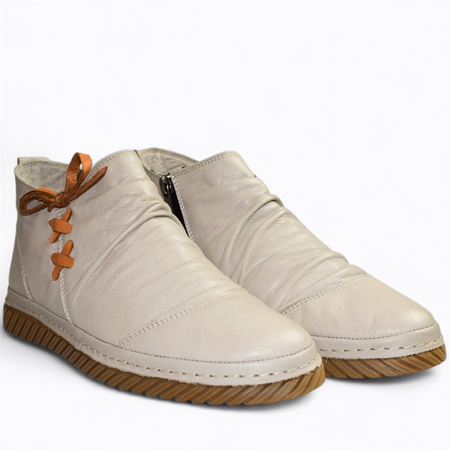 Skórzane szare trzewiki damskie Kaviani