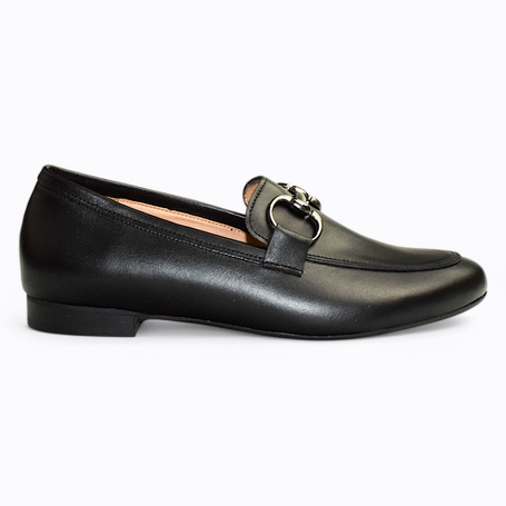 Graciel Black Leather Women's Low-Cut Shoes