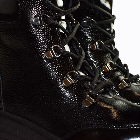 Skórzane czarne trzewiki damskie Keralin