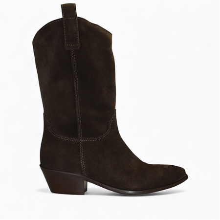 SKÓRZANE BRĄZOWE KOWBOJKI DAMSKIE GILLIA