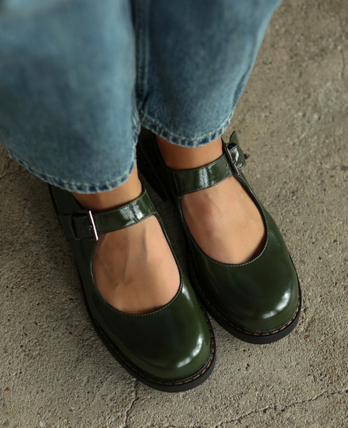 Delfina Women's Green Leather Low-Cut Shoes