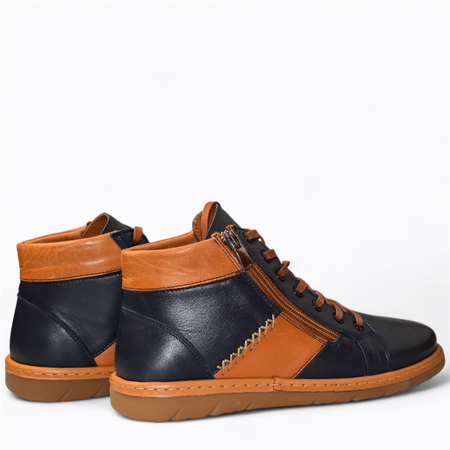 SKÓRZANE GRANATOWE TRZEWIKI DAMSKIE ESTERIL