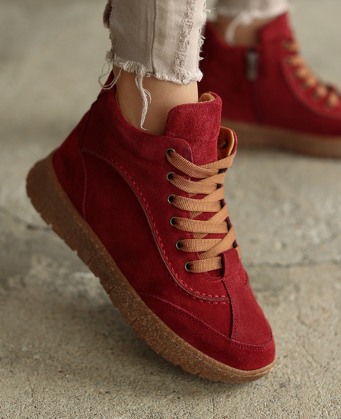 Alicina Women's Burgundy Leather Boots