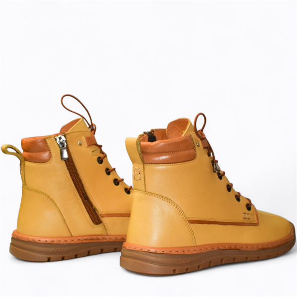 Ramarin Women's Mustard-Colored Leather Boots