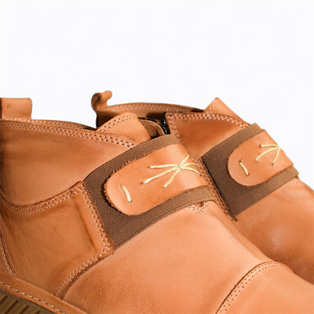 Skórzane rude trzewiki damskie Osilina