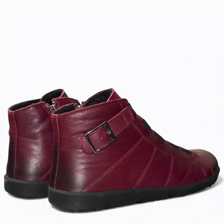 SKÓRZANE BORDOWE TRZEWIKI DAMSKIE BAREFOOT ERINDEL