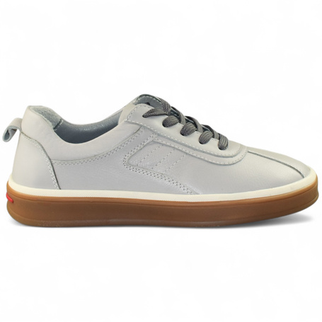 Roslith Women's Gray Leather Low-Top Shoes