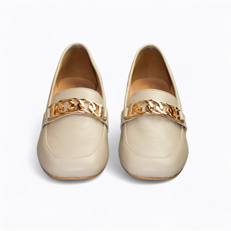 Aurea Beige Leather Women's Pumps